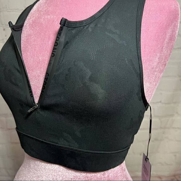 ZUMBA FITNESS! Medium STRONG NATION STRONG BY ZUMBA zip up scoop sports bra nwt - Picture 6 of 8